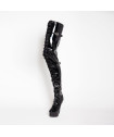 CUISSARDE VINYLE NOIR LACET + SANGLE