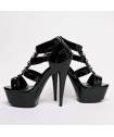 CHAUSSURES VINYLE NOIR LANIERES + ANNEAUX