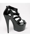 CHAUSSURES VINYLE NOIR LANIERES + ANNEAUX
