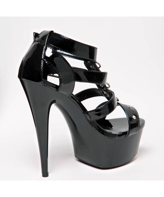 CHAUSSURES VINYLE NOIR LANIERES + ANNEAUX