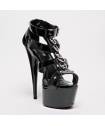 CHAUSSURES VINYLE NOIR LANIERES + ANNEAUX