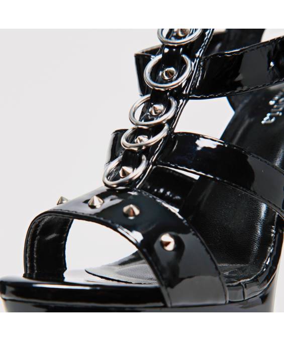 CHAUSSURES VINYLE NOIR LANIERES + ANNEAUX