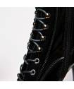 BOTTINES VINYLE NOIR PLATE FORME LACET