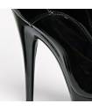 BOTTINES VINYLE NOIR PLATE FORME LACET