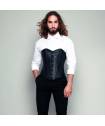 Corset en vrai cuir noir véritable