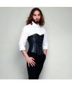 Corset en vrai cuir noir véritable