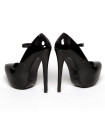 ESCARPIN PLATEFORME VINYLE NOIR