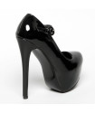ESCARPIN PLATEFORME VINYLE NOIR
