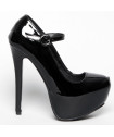 ESCARPIN PLATEFORME VINYLE NOIR
