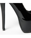 ESCARPIN PLATEFORME VINYLE NOIR