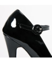 ESCARPIN PLATEFORME VINYLE NOIR