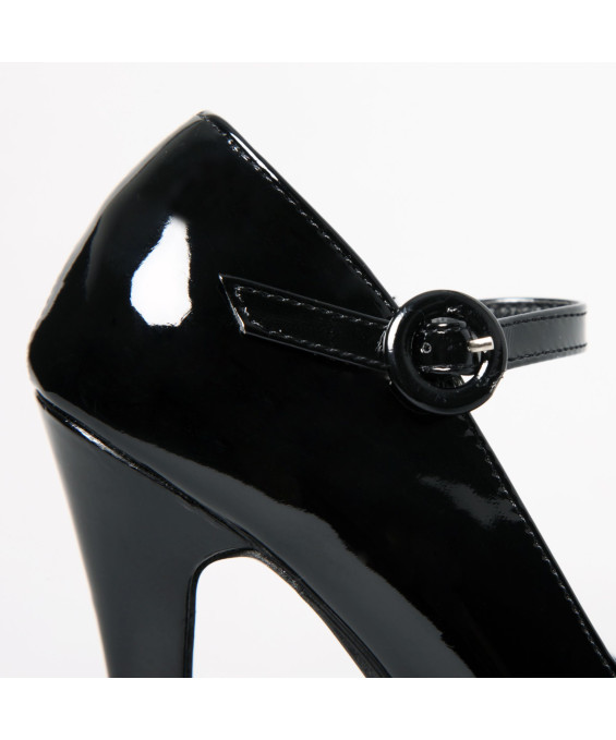 ESCARPIN PLATEFORME VINYLE NOIR