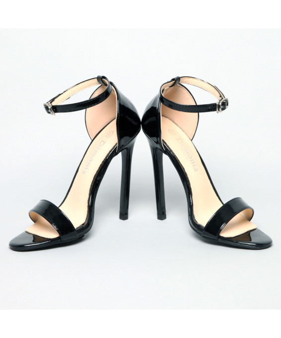 ESCARPINS OUVERTS VINYLE NOIRS