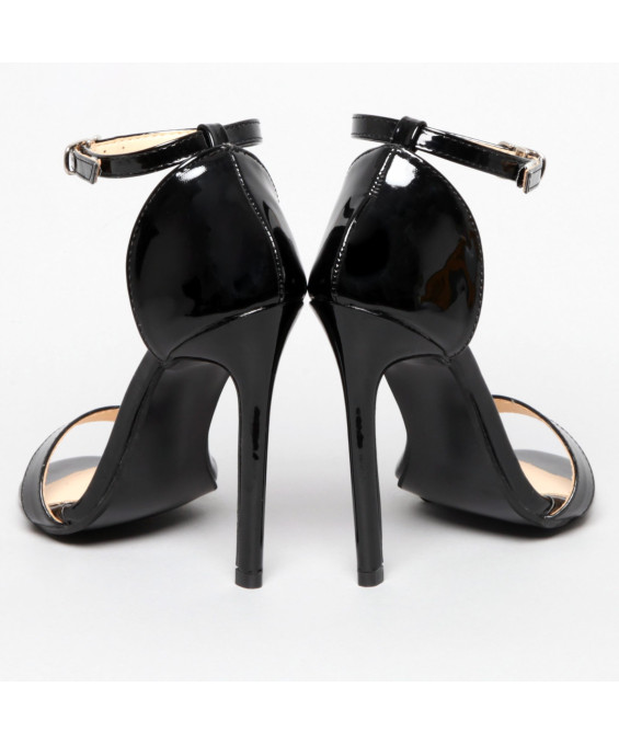 ESCARPINS OUVERTS VINYLE NOIRS