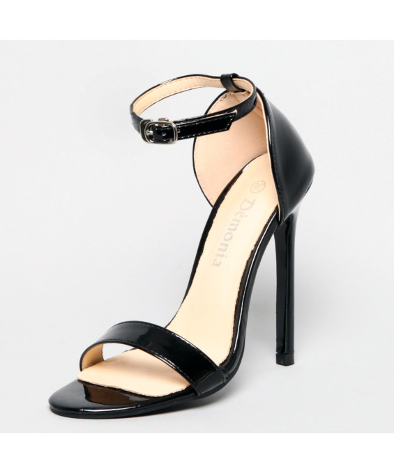ESCARPINS OUVERTS VINYLE NOIRS