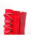 Bottine plateforme vinyle rouge