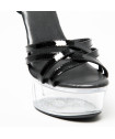 ESCARPINS OUVERT NOIR PLATEFORME TRANSPARENTE