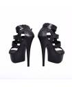 SCHUHE MATT SCHWARZ RIEMCHEN + RINGE