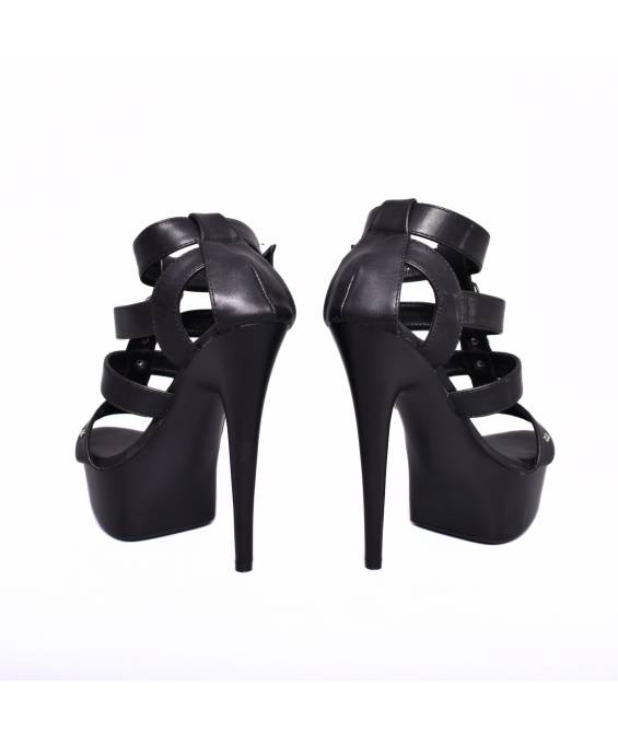 SCHUHE MATT SCHWARZ RIEMCHEN + RINGE
