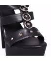 SCHUHE MATT SCHWARZ RIEMCHEN + RINGE