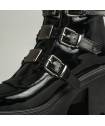 DRAKO-BOTTINES VINYLE BOUCLES MÉTAL