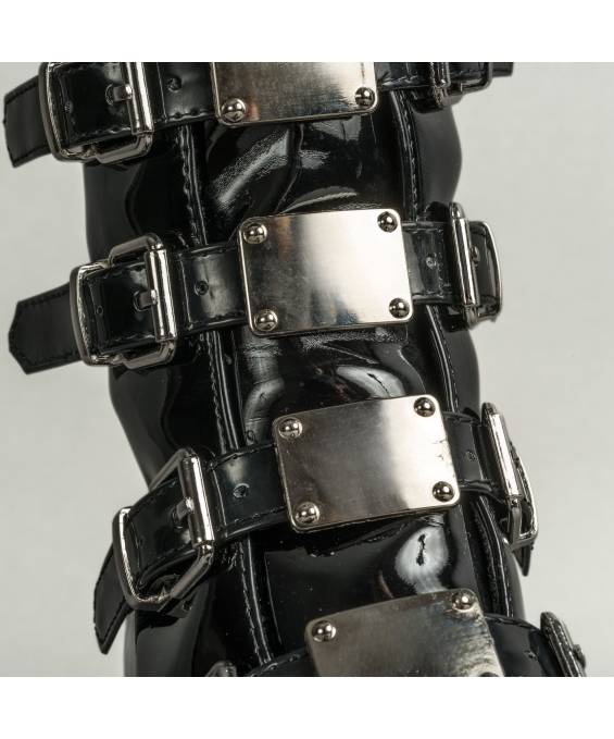 DRAKO-BOTTINES VINYLE BOUCLES MÉTAL