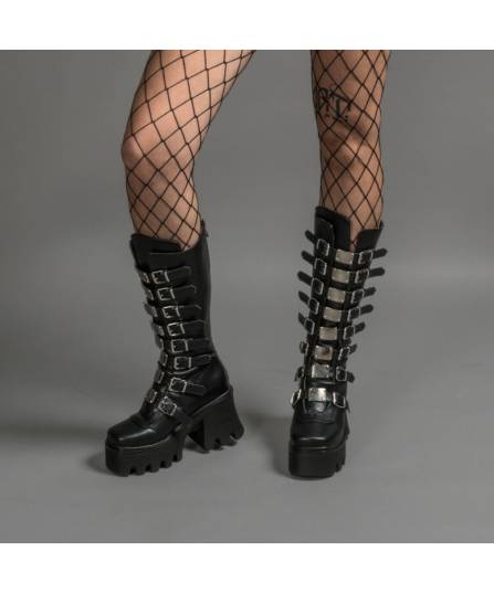 DRAKO-BOTTINES SIMILI BOUCLES MÉTAL