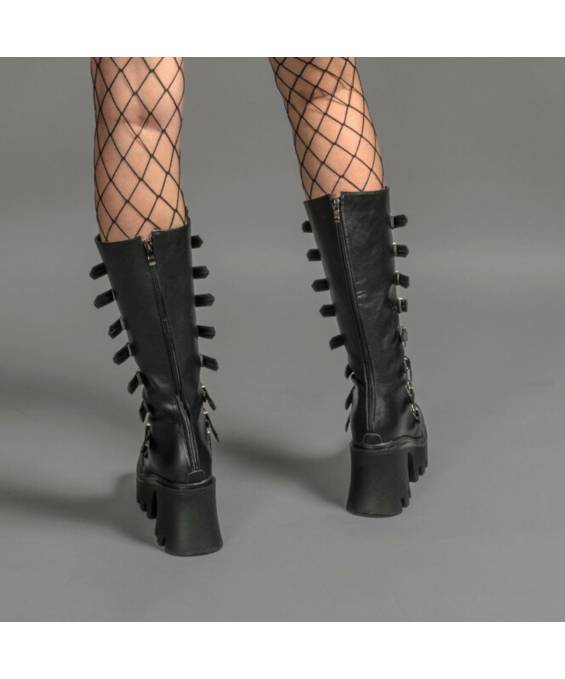 DRAKO-BOTTINES SIMILI BOUCLES MÉTAL