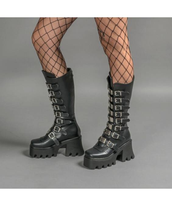 DRAKO-BOTTINES SIMILI BOUCLES MÉTAL
