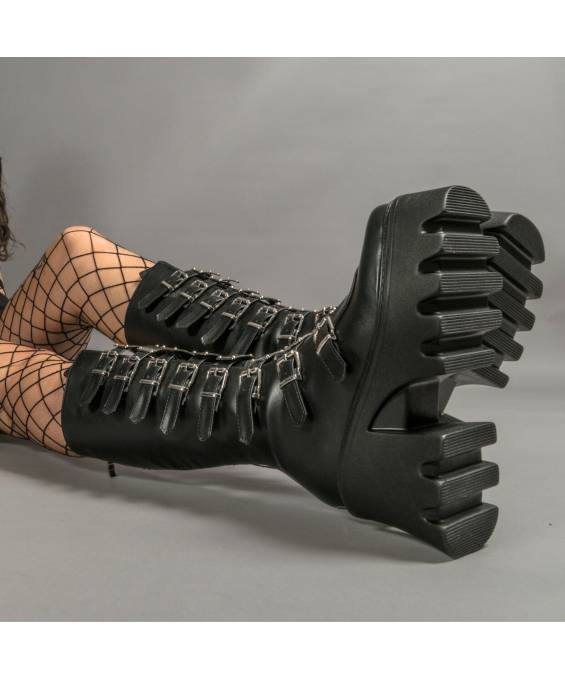 DRAKO-BOTTINES SIMILI BOUCLES MÉTAL