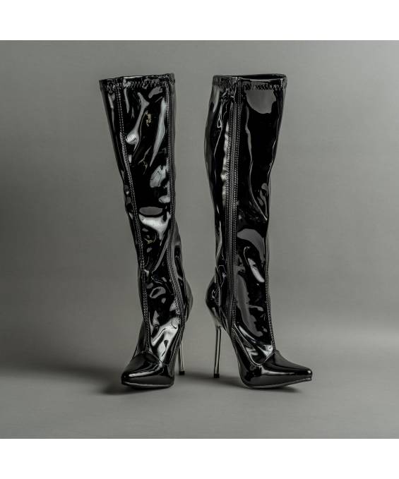 LADY-BOTTINES VINYLES TALON MÉTAL