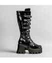 DRAKO-BOTTINES VINYLE BOUCLES MÉTAL