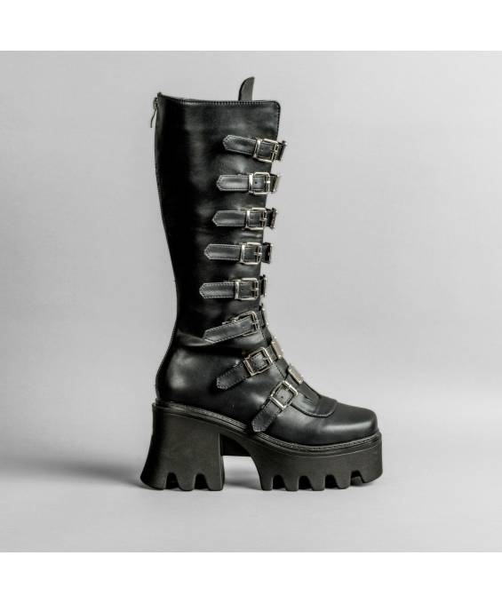 DRAKO-BOTTINES SIMILI BOUCLES MÉTAL