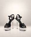 ESCARPINS OUVERT NOIR PLATEFORME TRANSPARENTE