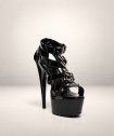 CHAUSSURES VINYLE NOIR LANIERES + ANNEAUX