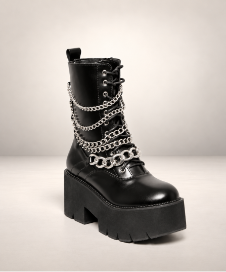 Alaric Gothic Plateau-Ankle-Boots – Demonia Shoes